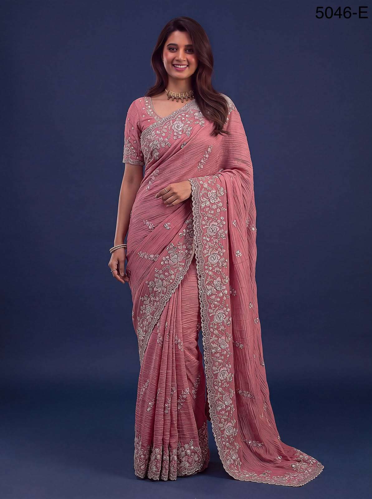  Extraordinary with Beautiful Color made of Premium Pure Bamburg fabric Wedding Saree wholesale in surat 5046